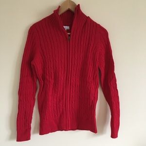 Kim Rogers zip cable knit sweater